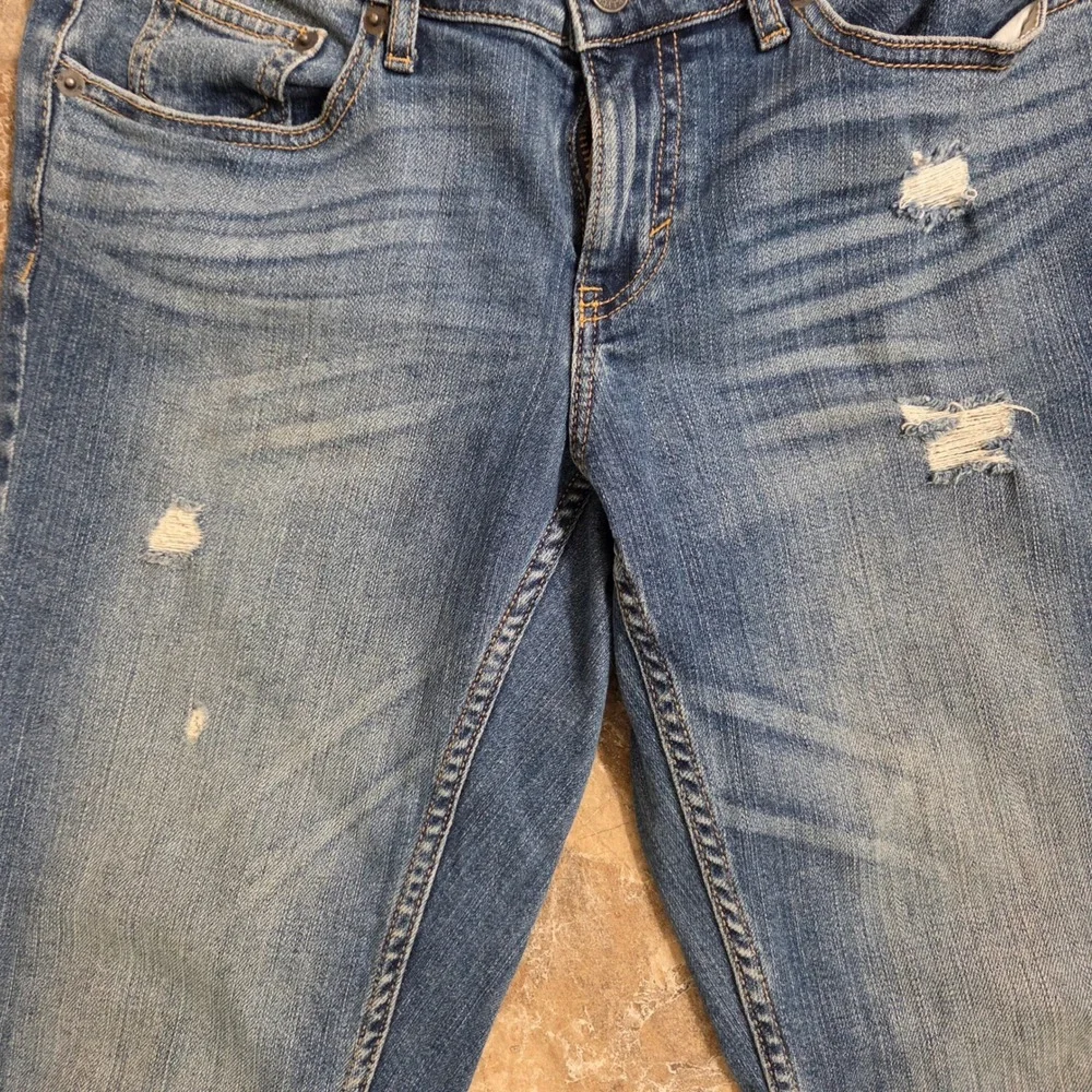 Banana Republic Girlfriend Jeans Medium Wash Distressed Ripped Size‎ 26 2